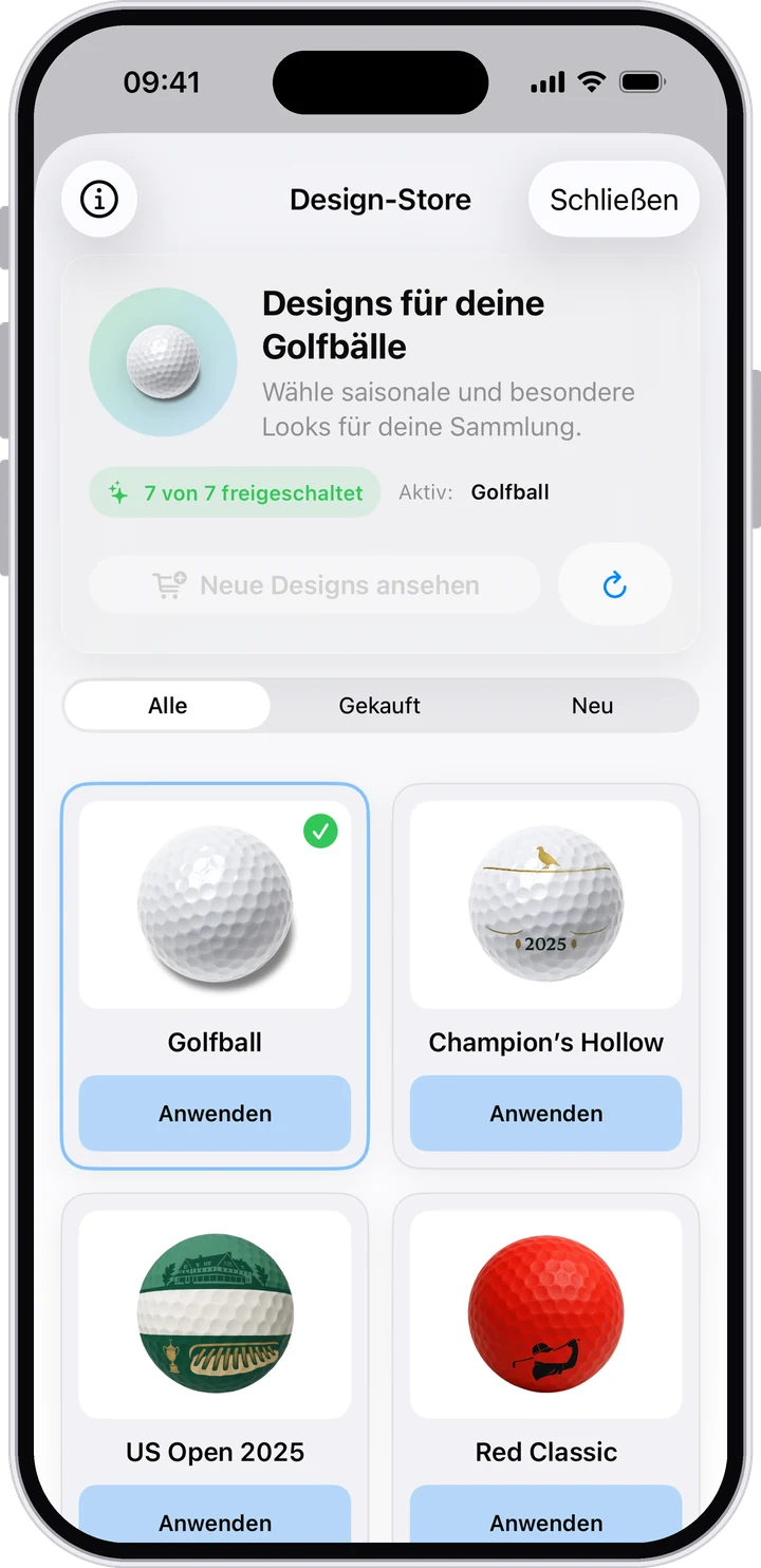 Design-Store mit Golfball-Designs